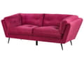 Miniatyrbilde 4 av 9: Sofa Burgunder Fløyel Metallben 210 x 90 cm med puter Retro