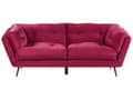 Miniatyrbilde 1 av 9: Sofa Burgunder Fløyel Metallben 210 x 90 cm med puter Retro