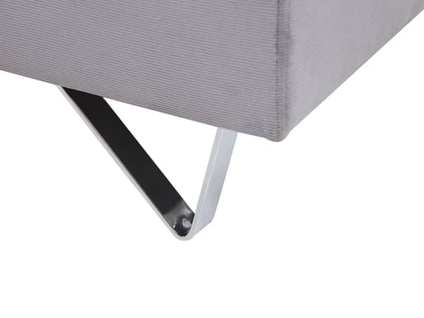 Hjørnesofa Grå Kordfløyel Stoffputer Metall Svart Ben Retro Design Pute Ryggstøtte