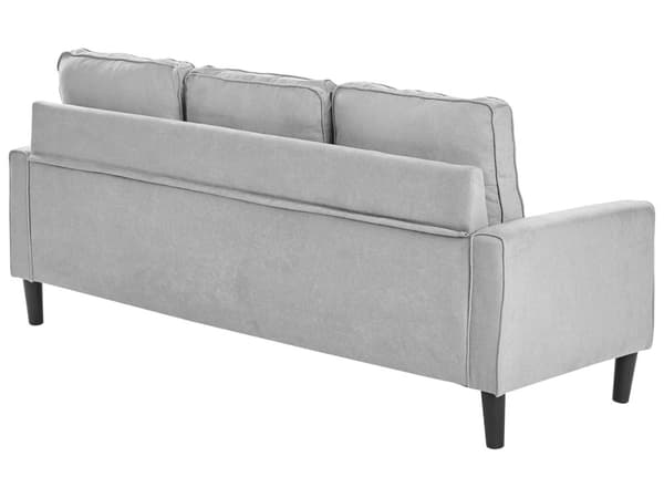3-seter sofa Lysegrå Polstret Treben Med fotskammel Stuesofa Moderne Elegant