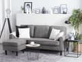 Miniatyrbilde 2 av 11: 3-seter sofa Lysegrå Polstret Treben Med fotskammel Stuesofa Moderne Elegant