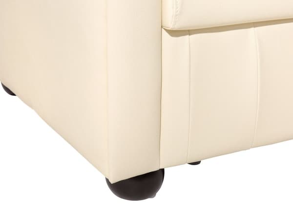 Chesterfield Sofa Beige Ekte Skinn 3-seter Bredt Tykt Polstret Knapptufted Kuskinn Venetiansk Barokkstil Stue Dekorasjon