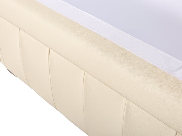 Chesterfield Sofa Beige Ekte Skinn 3-seter Bredt Tykt Polstret Knapptufted Kuskinn Venetiansk Barokkstil Stue Dekorasjon