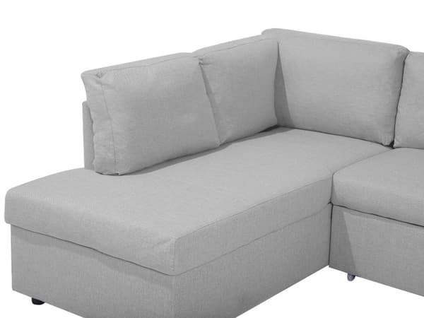 Hjørnesofa Lysegrått Stoff Moderne Stue U-formet 5-seter med Oppbevaring Sjeselonger