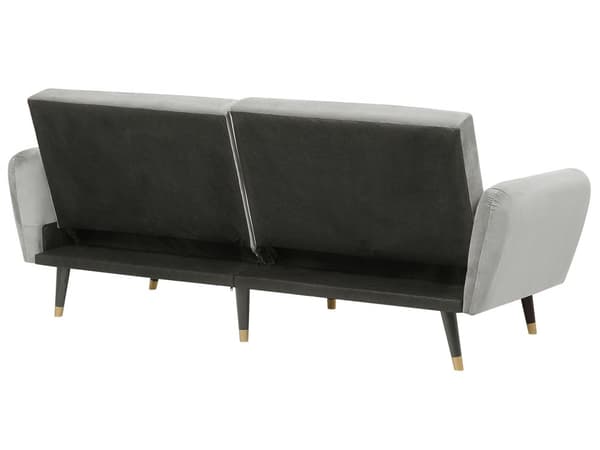 Sovesofa Lysegrå Fløyel 3-seter 212 x 90 x 80 cm Justerbar ryggstøtte Klikk-klakk-mekanisme Moderne Glamorøs Sofa Gjesteseng Stue