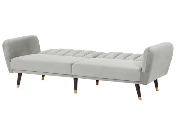 Sovesofa Lysegrå Fløyel 3-seter 212 x 90 x 80 cm Justerbar ryggstøtte Klikk-klakk-mekanisme Moderne Glamorøs Sofa Gjesteseng Stue