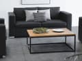 Miniatyrbilde 2 av 11: 3-seters Sofa Svart Spalteskinn Forkrommede Ben Retro Design