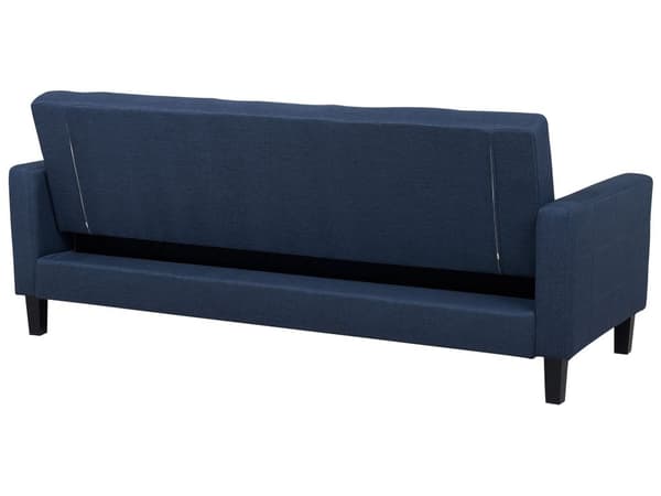 Sovesofa Mørkeblå Stoff 3 Seter Click Clack Quiltet Polstring