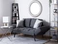 Miniatyrbilde 2 av 9: Sovesofa Mørkegrå Grå Polyester Justerbare Armlener Minimalistisk Design