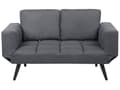 Miniatyrbilde 1 av 9: Sovesofa Mørkegrå Grå Polyester Justerbare Armlener Minimalistisk Design