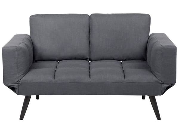 Sovesofa Mørkegrå Grå Polyester Justerbare Armlener Minimalistisk Design