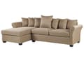 Miniatyrbilde 4 av 10: Hjørnesofa Beige Polyesterstoff 3-seter Trekonstruksjon Svarte ben Sjeselong Puter med avtakbare trekk Minimalistisk stil Sofa Stue
