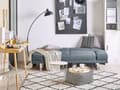 Miniatyrbilde 5 av 8: Sovesofa Mørkeblått Stofftrekk 4-seter Click Clack-mekanisme Justerbare Armlener