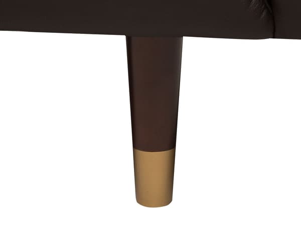 Sofa Brun Splittskinn 3-seters Knepet Trekk Gummitreben Retro Stil