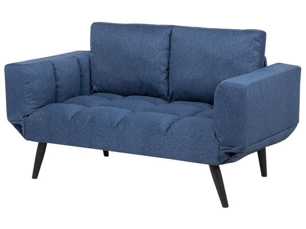 Sovesofa Marineblå Blå Polyester Justerbare Armlener Minimalistisk Design