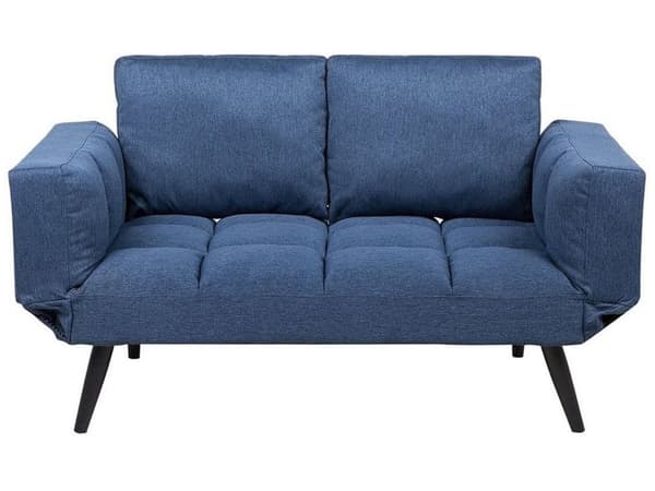 Sovesofa Marineblå Blå Polyester Justerbare Armlener Minimalistisk Design