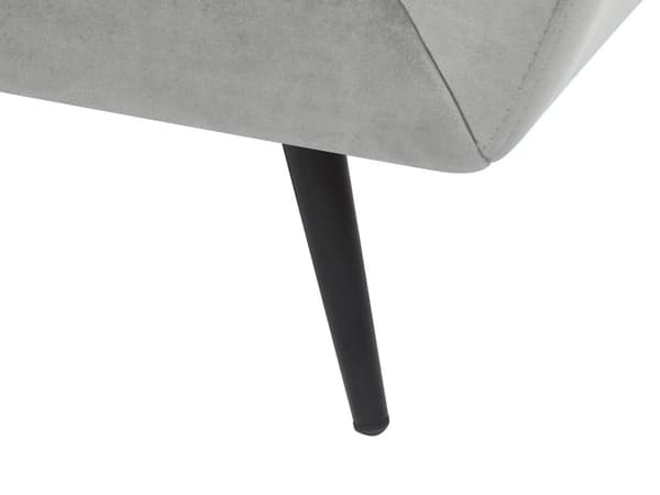 Sofa Grå Fløyel Metallben 210 x 90 cm med puter Retro
