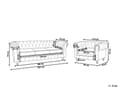 Miniatyrbilde 3 av 11: Chesterfield Stuesett Rosa Fløyel Svarte Ben 3-seters Sofa + Lenestol