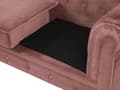 Miniatyrbilde 9 av 11: Chesterfield Stuesett Rosa Fløyel Svarte Ben 3-seters Sofa + Lenestol