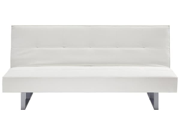 Sovesofa Hvit Imitert Skinn 3-seter Uten armlener Minimalistisk Moderne Stue Soverom