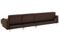 Miniatyrbilde 6 av 11: Hjørnesofa Brun Imitert skinn Tuftet Moderne L-formet Modulær 5-seter Sjeselong Venstrevendt