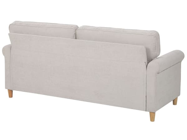 Sofa Beige Fløyelsstoff med Treramme med Pocketfjærer Stue 3-seter