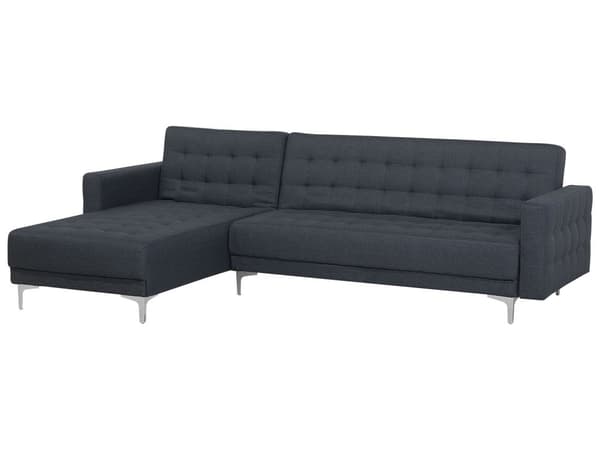 Hjørnesofa med sovefunksjon Mørkegrå Stoff 267 x 168 x 83 cm 4-seter Modulær L-formet Høyrevendt Moderne