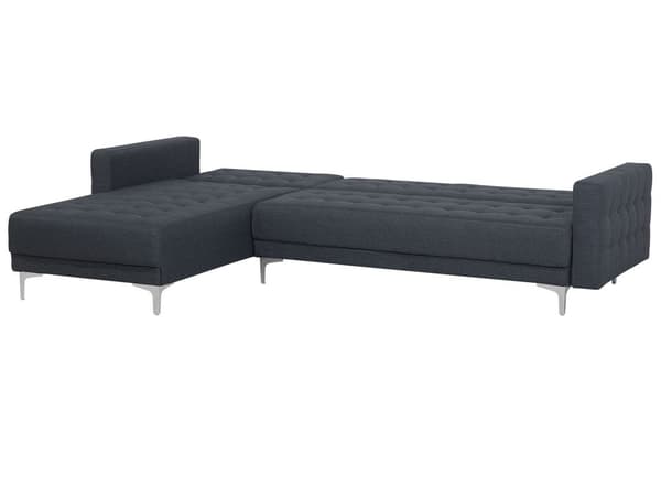 Hjørnesofa med sovefunksjon Mørkegrå Stoff 267 x 168 x 83 cm 4-seter Modulær L-formet Høyrevendt Moderne