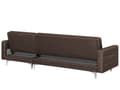 Miniatyrbilde 5 av 9: Hjørnesofa Brun Stoff Tuftet Moderne L-formet Modulær 4-seter Venstre Sjeselong