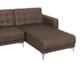 Miniatyrbilde 6 av 9: Hjørnesofa Brun Stoff Tuftet Moderne L-formet Modulær 4-seter Venstre Sjeselong