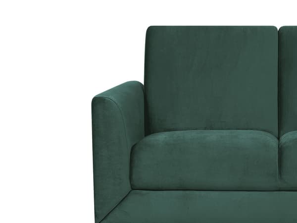 Sofa Grønn Stoff Trekk Sølv Ben 2-seter Loveseat Glamour