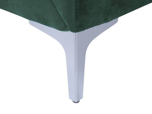 Sofa Grønn Stoff Trekk Sølv Ben 2-seter Loveseat Glamour