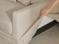 Miniatyrbilde 4 av 11: 3-seters sofa Beige Polyesterstoff Treben Avtakbart trekk Ryggputer med skumfyll Klassisk design Stue
