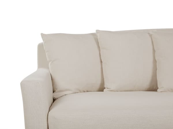 3-seters sofa Beige Polyesterstoff Treben Avtakbart trekk Ryggputer med skumfyll Klassisk design Stue