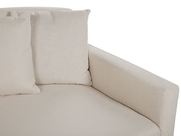 3-seters sofa Beige Polyesterstoff Treben Avtakbart trekk Ryggputer med skumfyll Klassisk design Stue