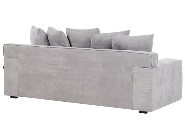 Sofa Kordfløyel Lysegrå 3 Seter Komfortabel Stue Moderne Retro