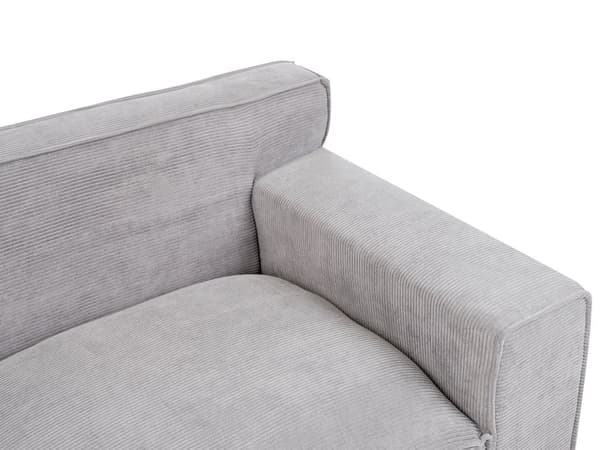 Sofa Kordfløyel Lysegrå 3 Seter Komfortabel Stue Moderne Retro
