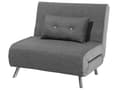 Miniatyrbilde 5 av 11: Sovesofa Grå Stoff Møbeltrekk Enkeltseng Uttrekkbar Stolseng