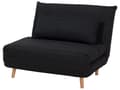 Miniatyrbilde 4 av 11: Sovesofa Svart Polyesterstoff 1-seter Ben i tre Sammenleggbar Uten armlener Ekstra pute Moderne design Skandinavisk stil Gjesteseng