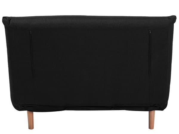 Sovesofa Svart Polyesterstoff 1-seter Ben i tre Sammenleggbar Uten armlener Ekstra pute Moderne design Skandinavisk stil Gjesteseng