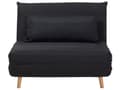 Miniatyrbilde 1 av 11: Sovesofa Svart Polyesterstoff 1-seter Ben i tre Sammenleggbar Uten armlener Ekstra pute Moderne design Skandinavisk stil Gjesteseng