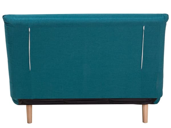 Sovesofa Sjøblå Polyesterstoff 1-seter Ben i tre Sammenleggbar Uten armlener Ekstra pute Moderne design Skandinavisk stil Gjesteseng