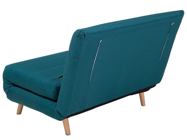 Sovesofa Sjøblå Polyesterstoff 1-seter Ben i tre Sammenleggbar Uten armlener Ekstra pute Moderne design Skandinavisk stil Gjesteseng