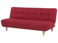 Miniatyrbilde 4 av 8: Sofa Rødt Trekk i Stoff med Ben i Lyst Tre 3-seter Skandinavisk Stil Elegant Design