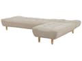 Miniatyrbilde 6 av 10: Hjørnesofa Beige stoff møbeltrekk Lyse treben Venstrehånds sjeselong 4-seters