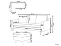 Miniatyrbilde 3 av 11: 3-seter sofa Beige Polstret Treben Med fotskammel Stuesofa Moderne Elegant