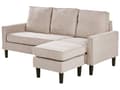 Miniatyrbilde 5 av 11: 3-seter sofa Beige Polstret Treben Med fotskammel Stuesofa Moderne Elegant