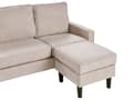 Miniatyrbilde 10 av 11: 3-seter sofa Beige Polstret Treben Med fotskammel Stuesofa Moderne Elegant