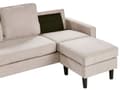 Miniatyrbilde 11 av 11: 3-seter sofa Beige Polstret Treben Med fotskammel Stuesofa Moderne Elegant
