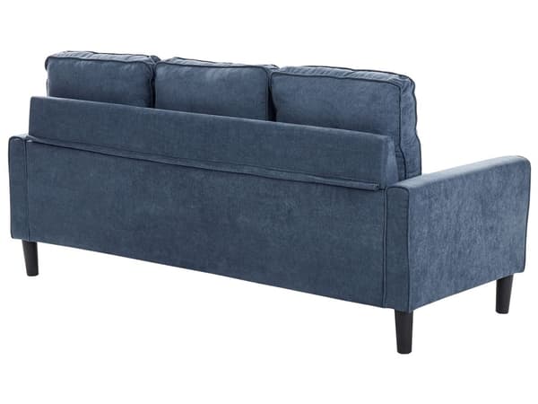 3-seter sofa Marineblå Polstret Treben Med fotskammel Stuesofa Moderne Elegant